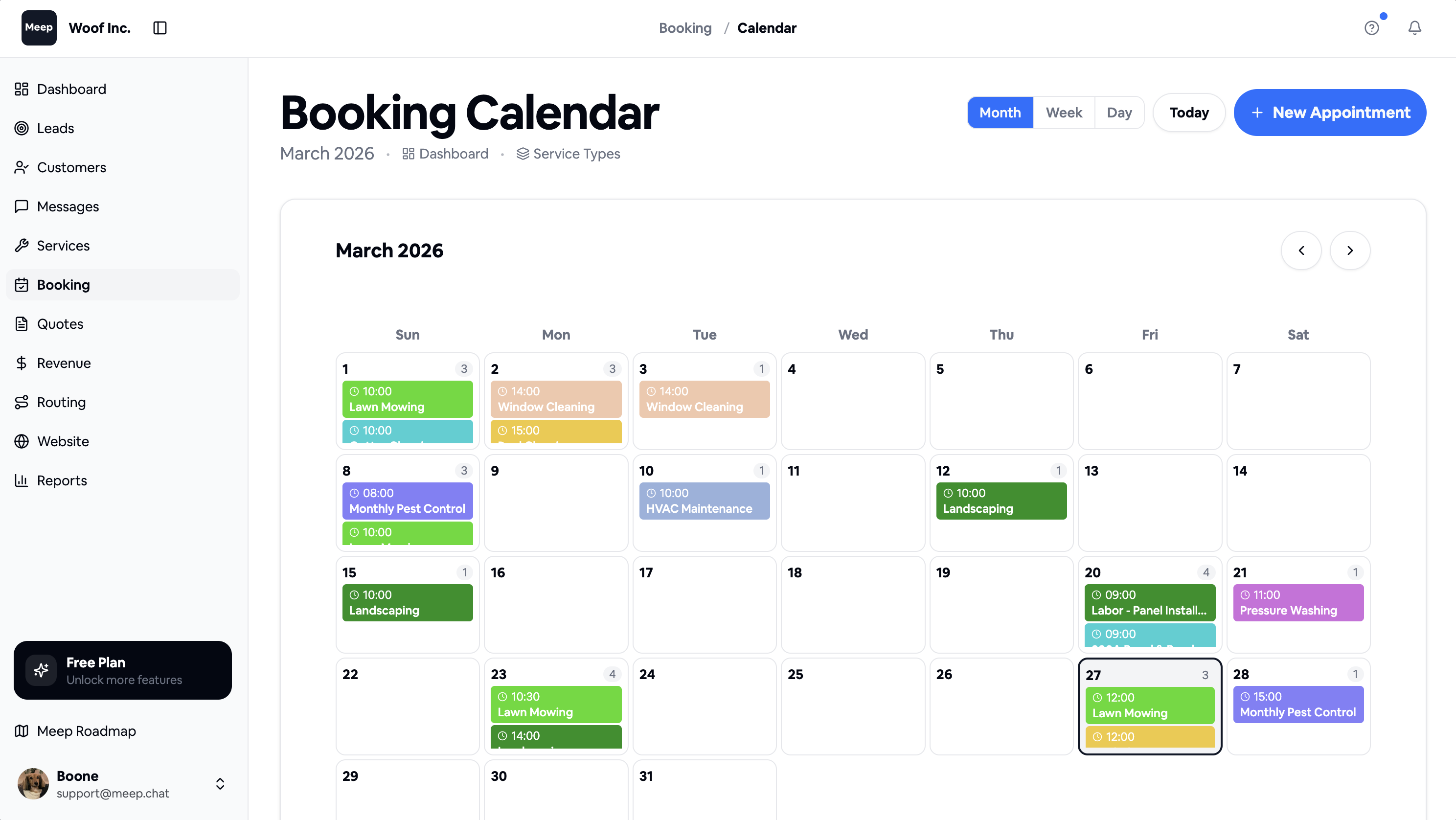 Let customers book online — desktop view