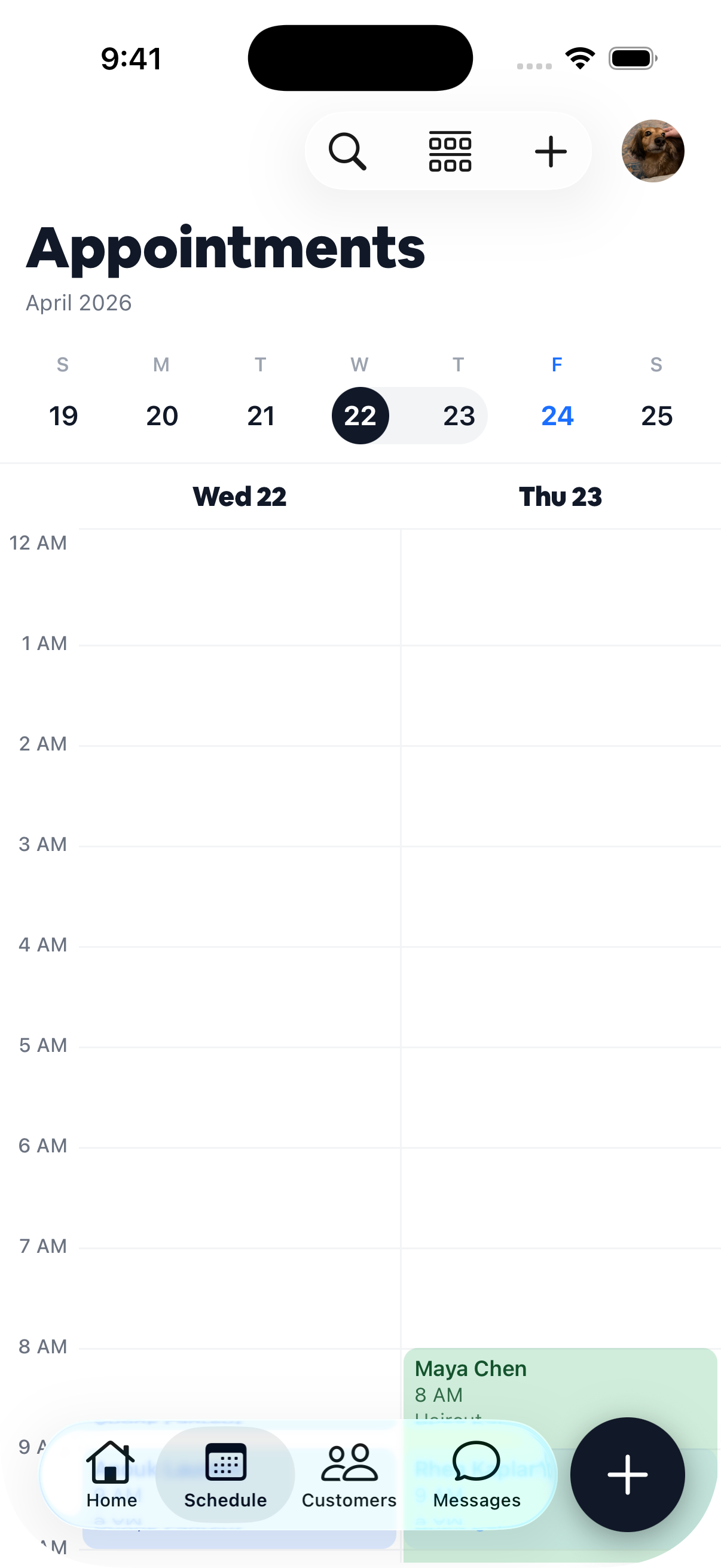 Let customers book online, mobile view