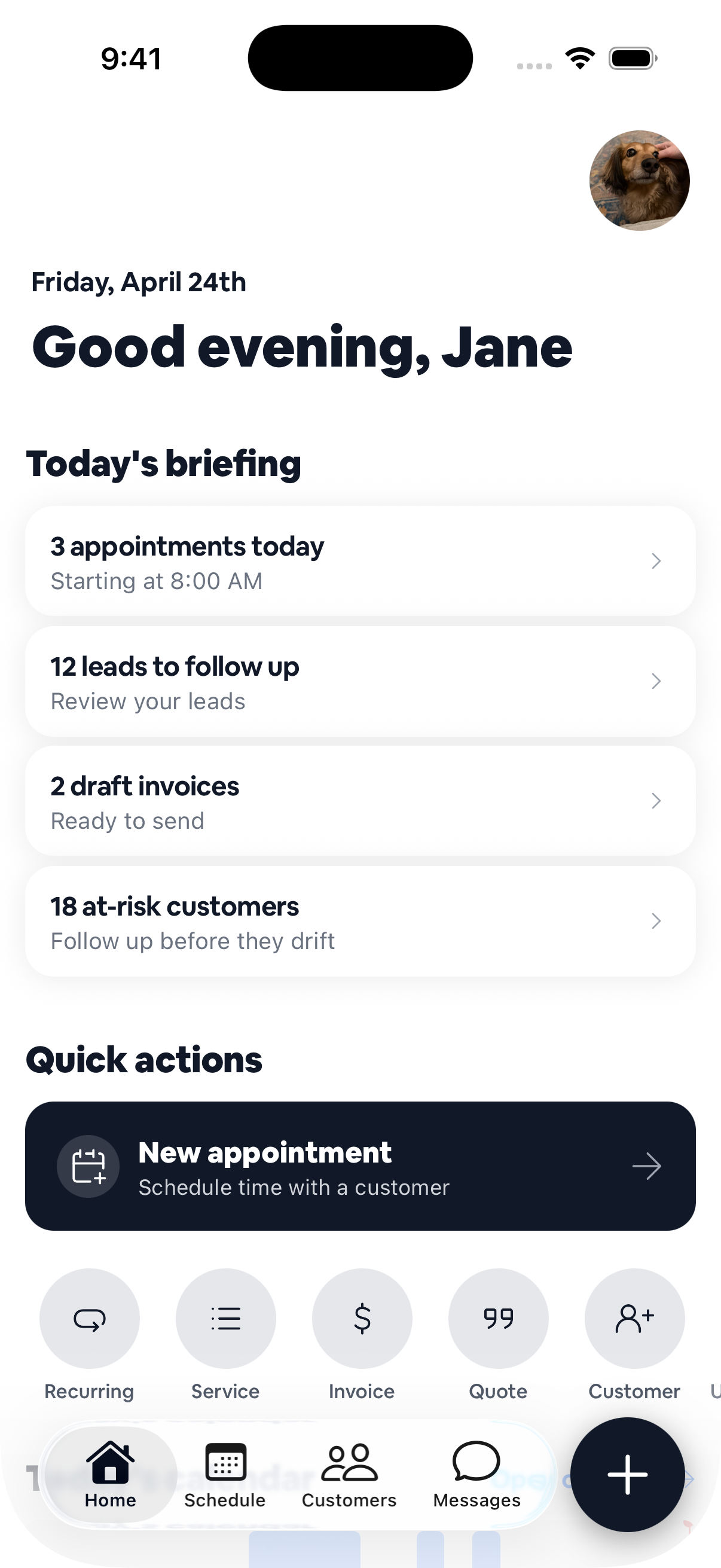 Open the app. See the day., mobile view