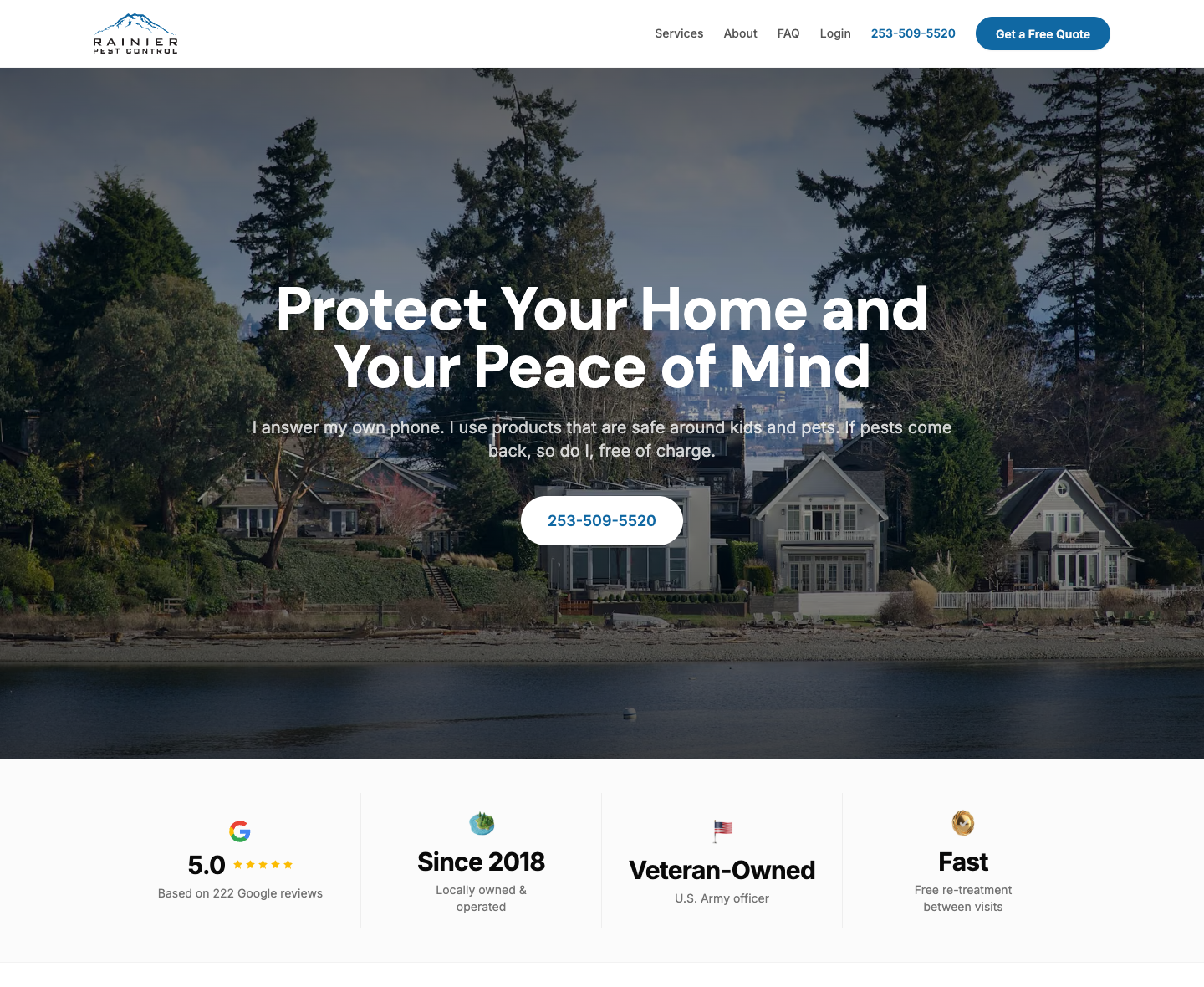 A Meep-built customer website on desktop